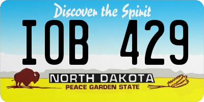 ND license plate IOB429