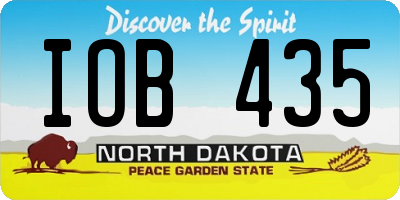 ND license plate IOB435