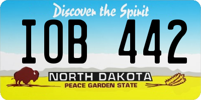 ND license plate IOB442