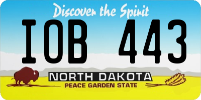 ND license plate IOB443