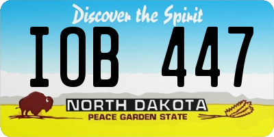 ND license plate IOB447