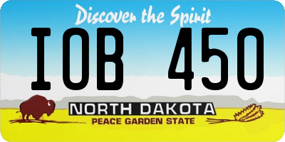 ND license plate IOB450