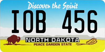 ND license plate IOB456
