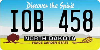 ND license plate IOB458