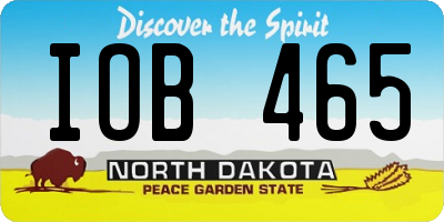 ND license plate IOB465