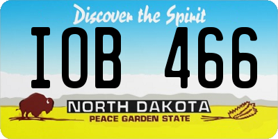ND license plate IOB466