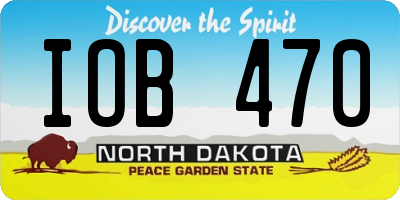 ND license plate IOB470