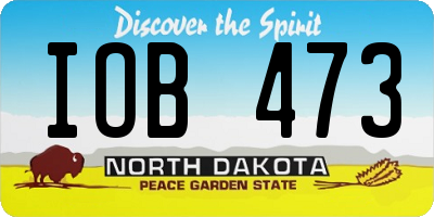 ND license plate IOB473