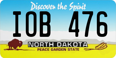 ND license plate IOB476