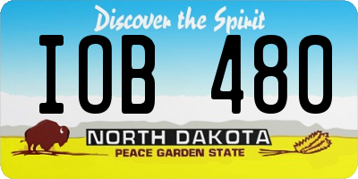 ND license plate IOB480