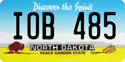 ND license plate IOB485