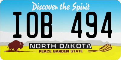 ND license plate IOB494