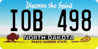 ND license plate IOB498