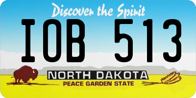 ND license plate IOB513