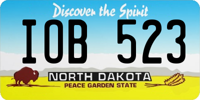 ND license plate IOB523