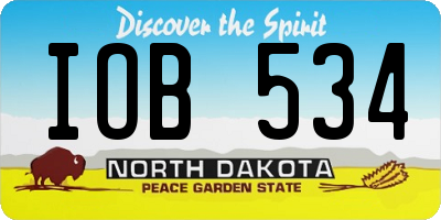 ND license plate IOB534