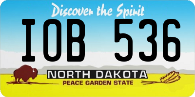 ND license plate IOB536