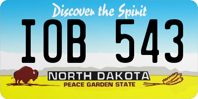ND license plate IOB543
