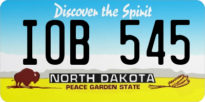 ND license plate IOB545
