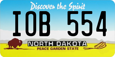 ND license plate IOB554