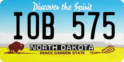 ND license plate IOB575