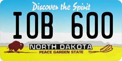 ND license plate IOB600