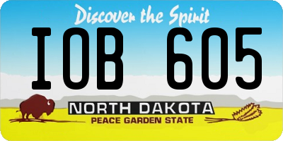ND license plate IOB605
