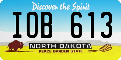 ND license plate IOB613