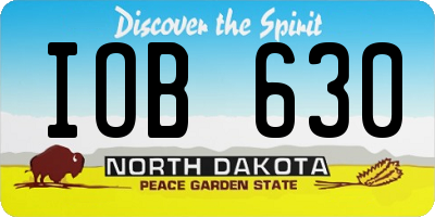 ND license plate IOB630