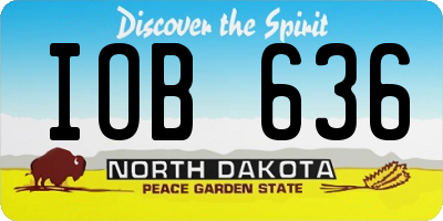 ND license plate IOB636