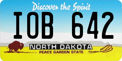 ND license plate IOB642