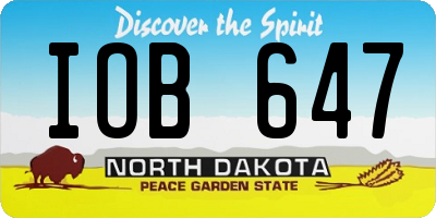 ND license plate IOB647