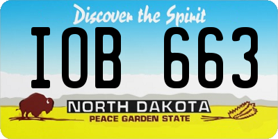 ND license plate IOB663