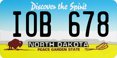 ND license plate IOB678