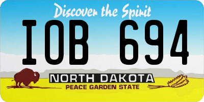 ND license plate IOB694
