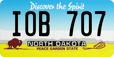 ND license plate IOB707