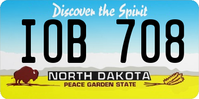 ND license plate IOB708