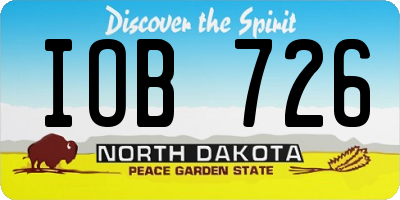 ND license plate IOB726