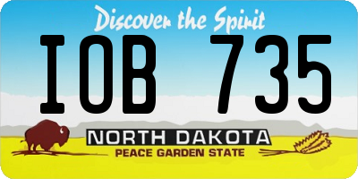 ND license plate IOB735