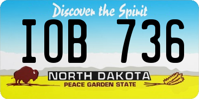 ND license plate IOB736