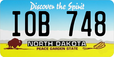 ND license plate IOB748
