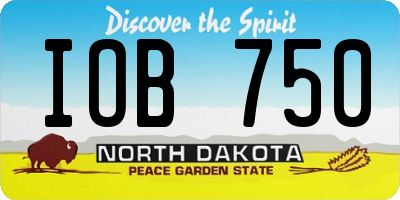ND license plate IOB750