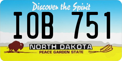 ND license plate IOB751