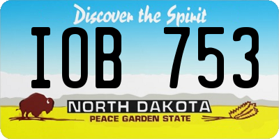 ND license plate IOB753
