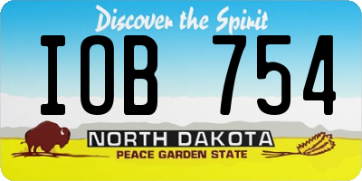 ND license plate IOB754