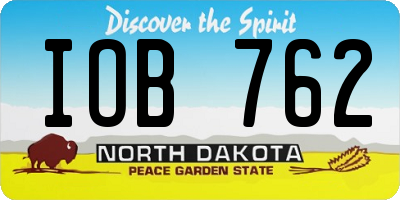 ND license plate IOB762