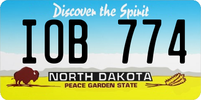 ND license plate IOB774