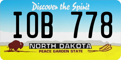 ND license plate IOB778