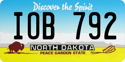 ND license plate IOB792