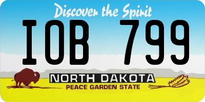 ND license plate IOB799